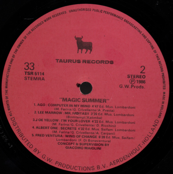 Various - Magic Summer | Taurus Records (TSR 5114) - 4
