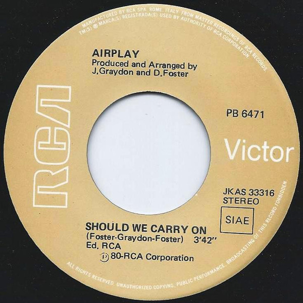Airplay - Should We Carry On / Nothin' You Can Do About It | RCA (PB 6471) - 3
