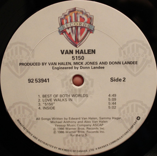 Van Halen - 5150 | Warner Bros. Records (92 53941) - 4