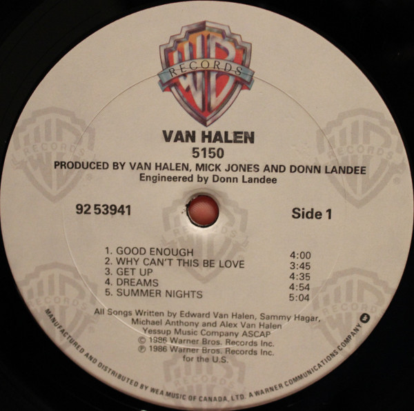 Van Halen - 5150 | Warner Bros. Records (92 53941) - 3
