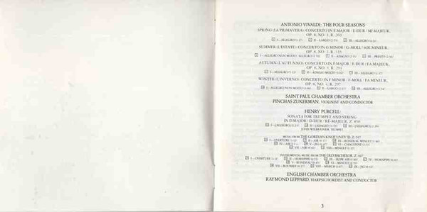Antonio Vivaldi , The Saint Paul Chamber Orchestra , Pinchas Zukerman - The Four Seasons | CBS Masterworks (MDK 44644) - 4