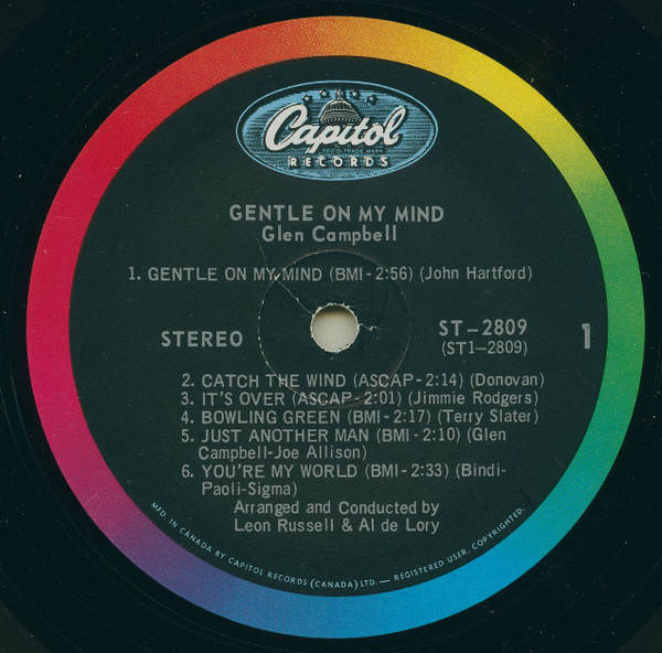 Glen Campbell - Gentle On My Mind | Capitol Records (ST 2809) - 3 Glen Campbell - Gentle On My Mind | Capitol Records (ST 2809) - 3