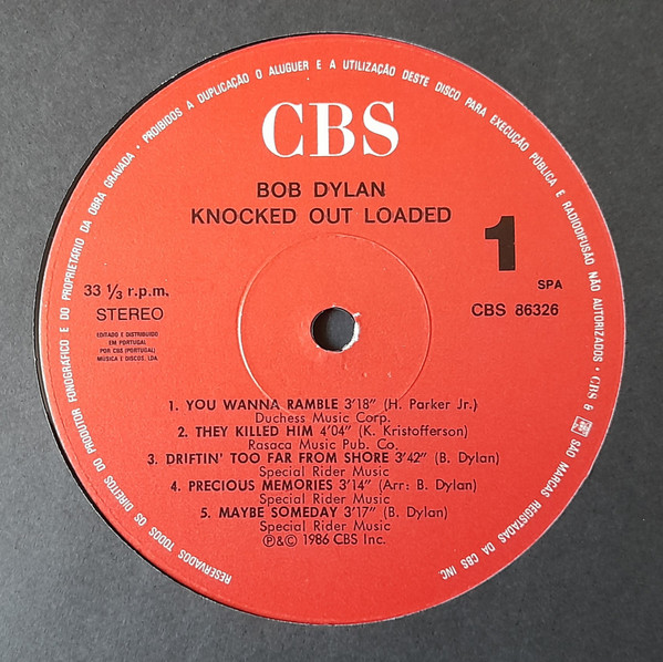 Bob Dylan - Knocked Out Loaded | CBS (CBS 86326) - 3