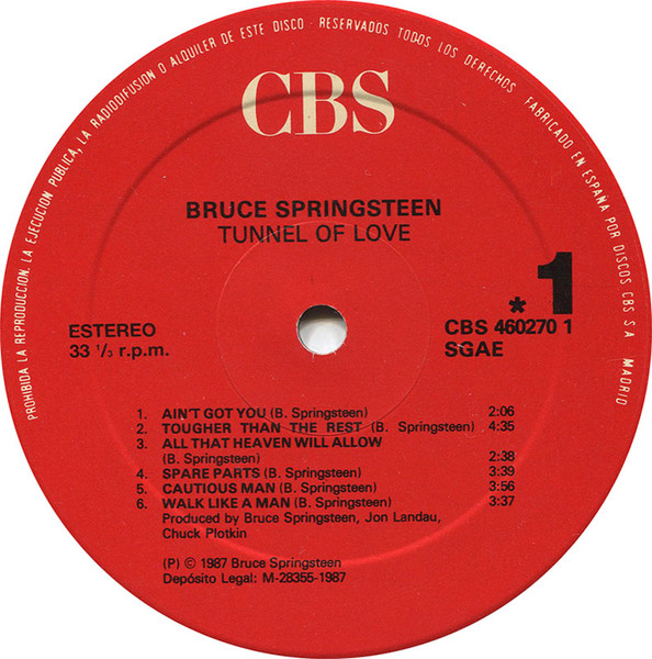 Bruce Springsteen - Tunnel Of Love | CBS (CBS 460270 1) - 3