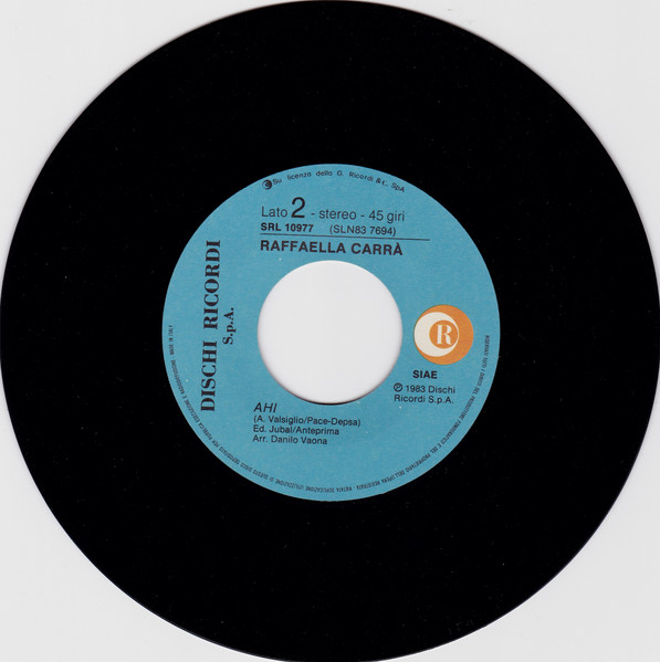Raffaella Carrà - Soli Sulla Luna / Ahi | Ricordi (SRL 10977) - 4