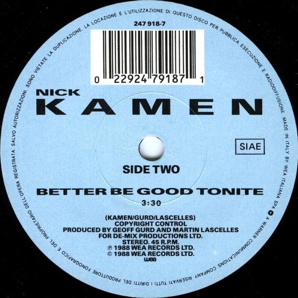 Nick Kamen - Tell Me | WEA (247 918-7) - 4
