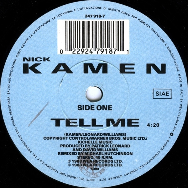 Nick Kamen - Tell Me | WEA (247 918-7) - 3