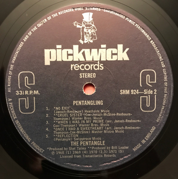 Pentangle - Pentangling | Pickwick Records (SHM 924) - 4 Pentangle - Pentangling | Pickwick Records (SHM 924) - 4