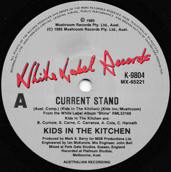 Kids In The Kitchen - Current Stand | White Label Records (K-9804)