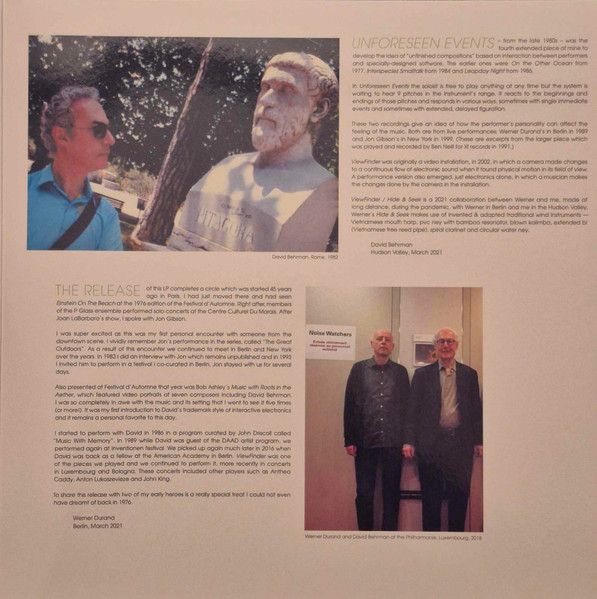 David Behrman With Jon Gibson & Werner Durand - ViewFinder / Hide & Seek | Black Truffle (BT082) - 3 David Behrman With Jon Gibson & Werner Durand - ViewFinder / Hide & Seek | Black Truffle (BT082) - 3
