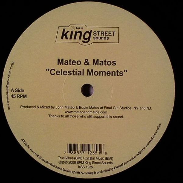 Mateo & Matos - Celestial Moments / The Keys | BPM King Street Sounds (KSS 1235) - main