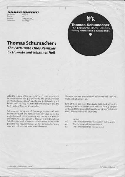 Thomas Schumacher - The Fortunate Ones (Remixes) | Superstition (2145-6) - 2 Thomas Schumacher - The Fortunate Ones (Remixes) | Superstition (2145-6) - 2