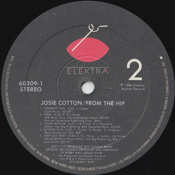 Josie Cotton - From The Hip | Elektra (60309-1) - 4