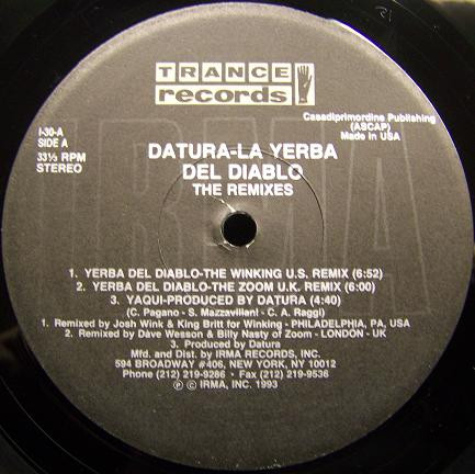 Datura - La Yerba Del Diablo (The Remixes) | Trance Records (I-30) - main Datura - La Yerba Del Diablo (The Remixes) | Trance Records (I-30) - main