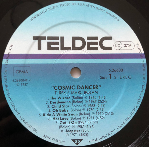 T. Rex / Marc Bolan - Cosmic Dancer (The Greatest Songs) | TELDEC (6.26600) - 4