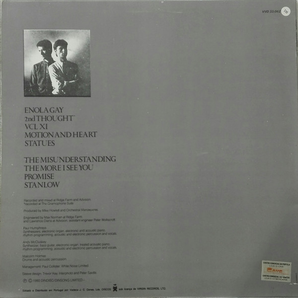Orchestral Manoeuvres In The Dark - Organisation | Dindisc (VVD 33.062Y) - 2 Orchestral Manoeuvres In The Dark - Organisation | Dindisc (VVD 33.062Y) - 2