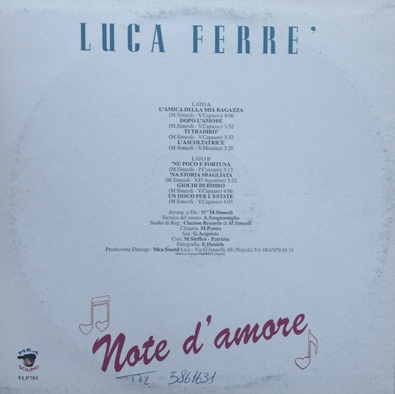 Luca Ferrè - Note D'Amore | Mea Sound (VLP 761) - 2 Luca Ferrè - Note D'Amore | Mea Sound (VLP 761) - 2