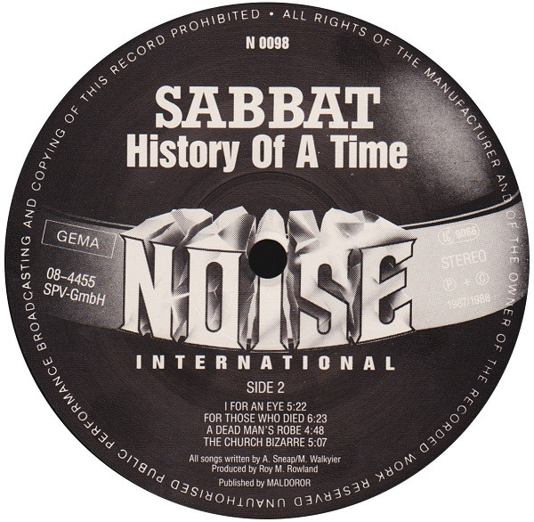 Sabbat - History Of A Time To Come | Noise International (N 0098) - 4