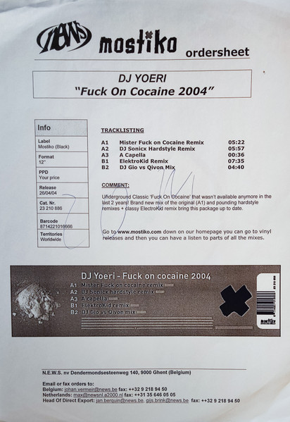 DJ Yoeri - Fuck On Cocaine 2004 | Mostiko (23 210 886) - 2 DJ Yoeri - Fuck On Cocaine 2004 | Mostiko (23 210 886) - 2
