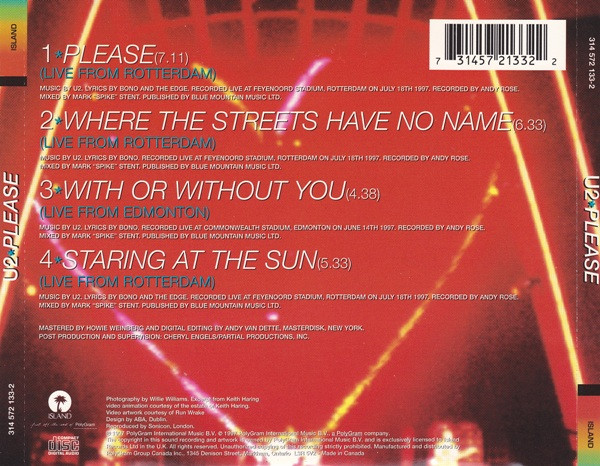 U2 - Please (Popheart Live EP) | Island Records (314 572 133-2) - 2