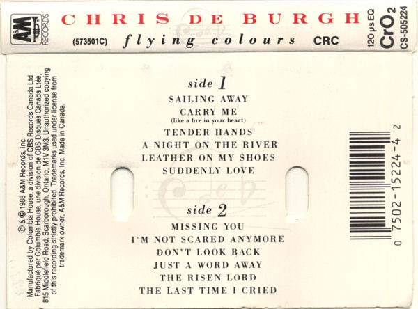 Chris de Burgh - Flying Colours | A&M Records (CS-505224) - 2