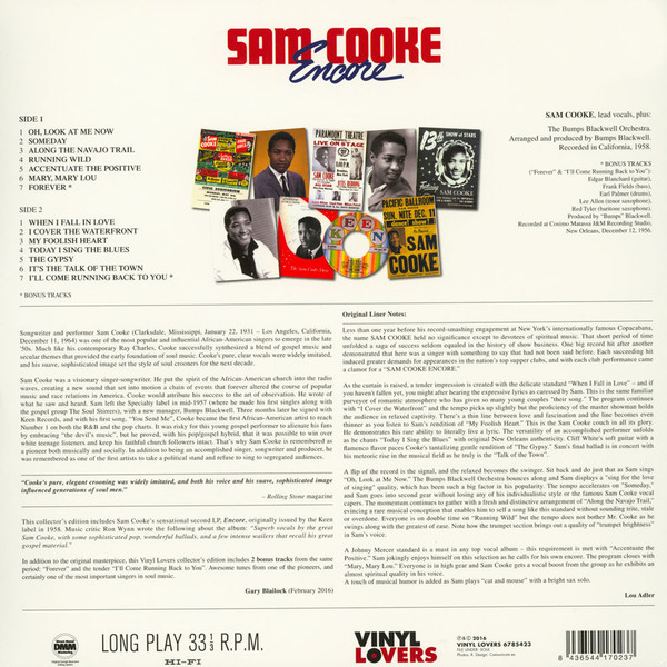 Sam Cooke - Encore - Vinilo | Vinyl Lovers (6785423) - 2 Sam Cooke - Encore - Vinilo | Vinyl Lovers (6785423) - 2