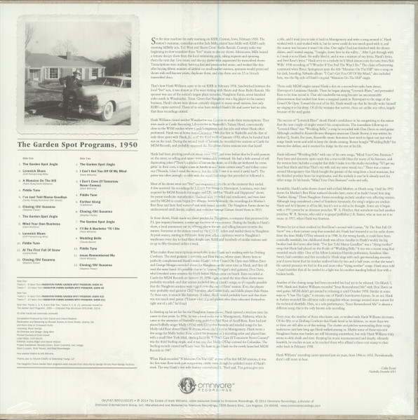 Hank Williams - The Garden Spot Programs, 1950 | Omnivore Recordings (OVLP-87) - 2 Hank Williams - The Garden Spot Programs, 1950 | Omnivore Recordings (OVLP-87) - 2