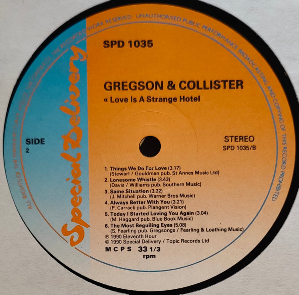 Clive Gregson And Christine Collister - Love Is A Strange Hotel | Special Delivery (SPD 1035) - 4 Clive Gregson And Christine Collister - Love Is A Strange Hotel | Special Delivery (SPD 1035) - 4