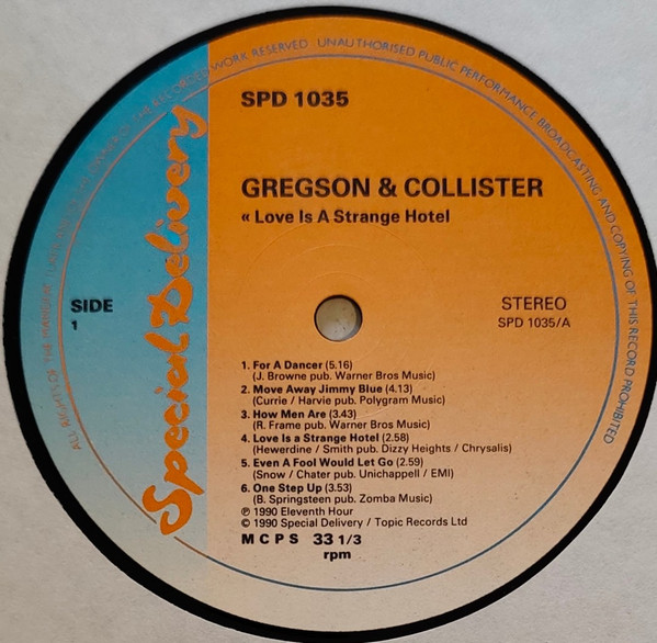 Clive Gregson And Christine Collister - Love Is A Strange Hotel | Special Delivery (SPD 1035) - 3 Clive Gregson And Christine Collister - Love Is A Strange Hotel | Special Delivery (SPD 1035) - 3