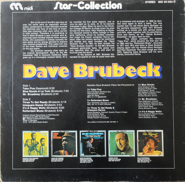 Dave Brubeck - Star-Collection | Midi (MID 20 092) - 2 Dave Brubeck - Star-Collection | Midi (MID 20 092) - 2
