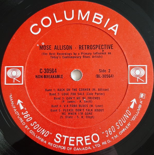 Mose Allison - Retrospective | Columbia (C 30564) - 4 Mose Allison - Retrospective | Columbia (C 30564) - 4