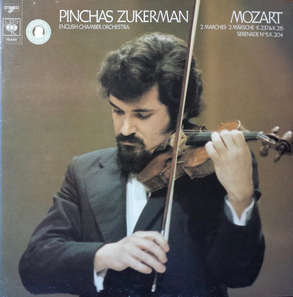 Wolfgang Amadeus Mozart , Pinchas Zukerman , English Chamber Orchestra - 2 Marches : K.237 & K.215 - Serenade N°5 K.204 | CBS (76489)
