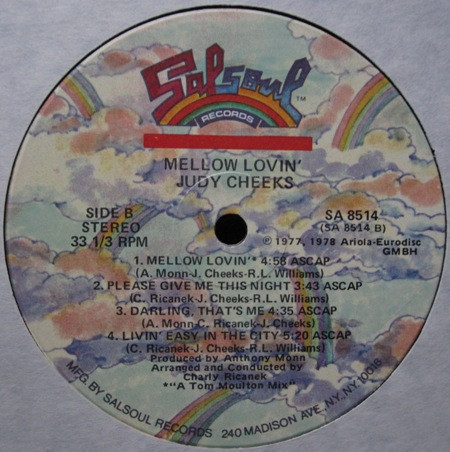 Judy Cheeks - Mellow Lovin' | Salsoul Records (SA 8514) - 4
