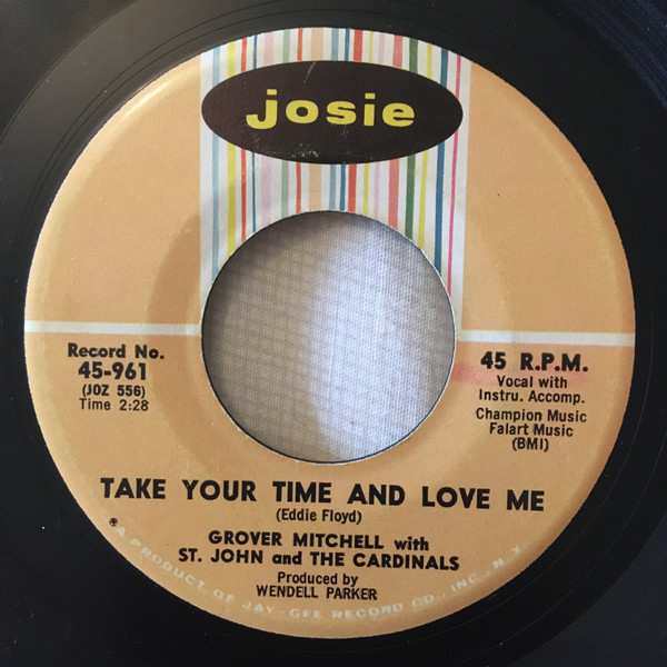 Grover Mitchell With St John & The Cardinals - Take Your Time And Love Me / Sweeter As The Days Go By | Josie (45-961) - main Grover Mitchell With St John & The Cardinals - Take Your Time And Love Me / Sweeter As The Days Go By | Josie (45-961) - main