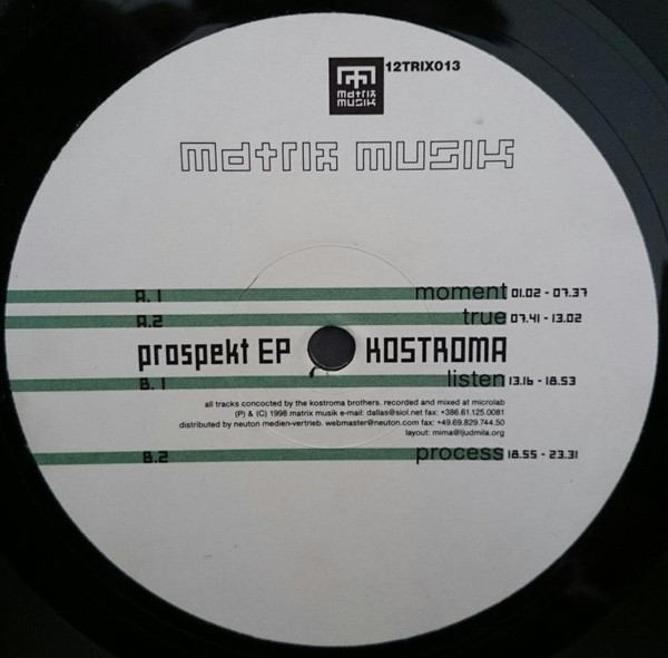 Kostroma - Prospekt EP | Matrix Musik (12TRIX013) - main
