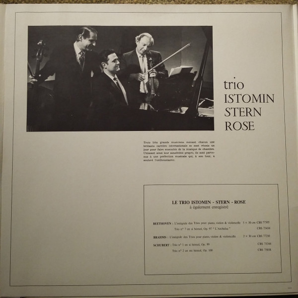 Ludwig van Beethoven , The Istomin/Stern/Rose Trio - Trio Pour Piano, Violon Et Violoncelle En Si Bémol, Op. 97 "L'Archiduc" | CBS (76 023) - 4 Ludwig van Beethoven , The Istomin/Stern/Rose Trio - Trio Pour Piano, Violon Et Violoncelle En Si Bémol, Op. 97 "L'Archiduc" | CBS (76 023) - 4