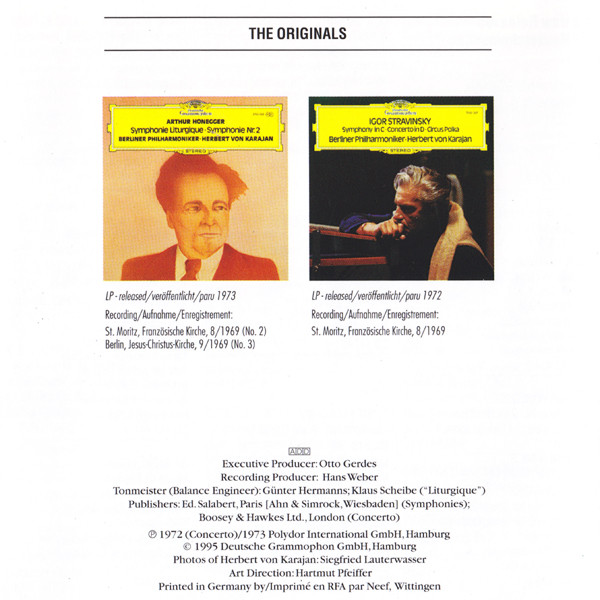 Arthur Honegger - Berliner Philharmoniker •  Herbert von Karajan - Symphonien Nos. 2 & 3 »Liturgique« | Deutsche Grammophon (447 435-2) - 2