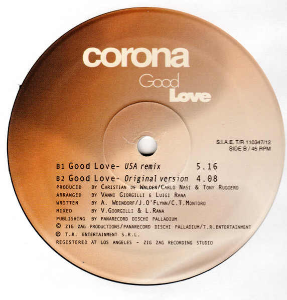 Corona - Good Love | T.R. Entertainment (TR110347/12) - 3 Corona - Good Love | T.R. Entertainment (TR110347/12) - 3