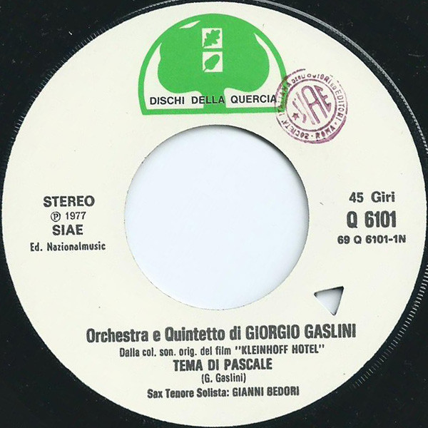 Giorgio Gaslini Quintet - Kleinhoff Hotel (Colonna Sonora Originale) | Dischi Della Quercia (Q 6101) - 3