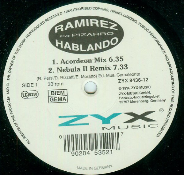 Ramirez Feat. Pizarro - Hablando | ZYX Music (ZYX 8436-12) - main