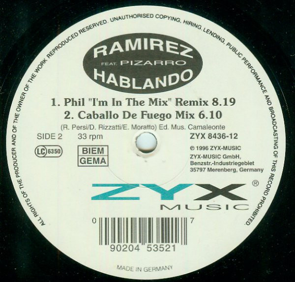 Ramirez Feat. Pizarro - Hablando | ZYX Music (ZYX 8436-12) - 2