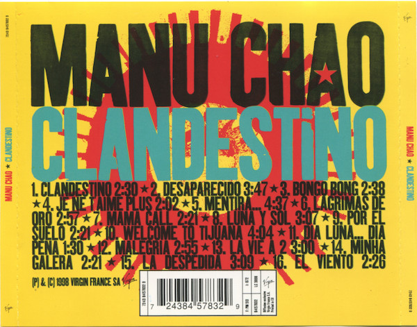 Manu Chao - Clandestino | Virgin (7243 8457832 9) - 2