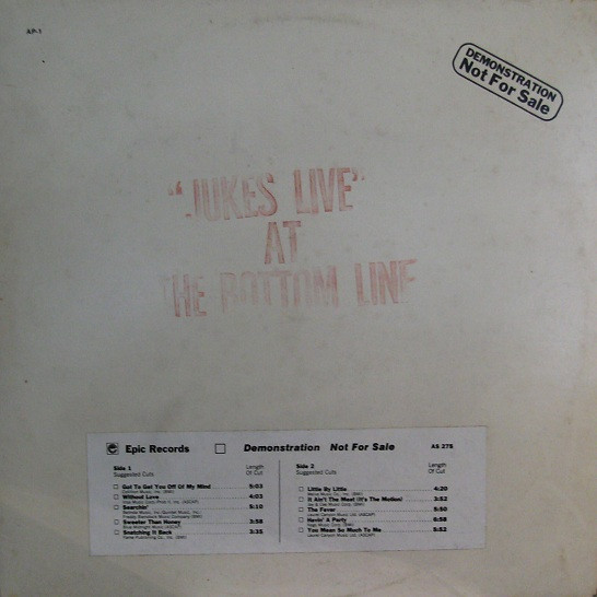 Southside Johnny & The Asbury Jukes - Jukes Live At The Bottom Line | Epic (AS 275) - main