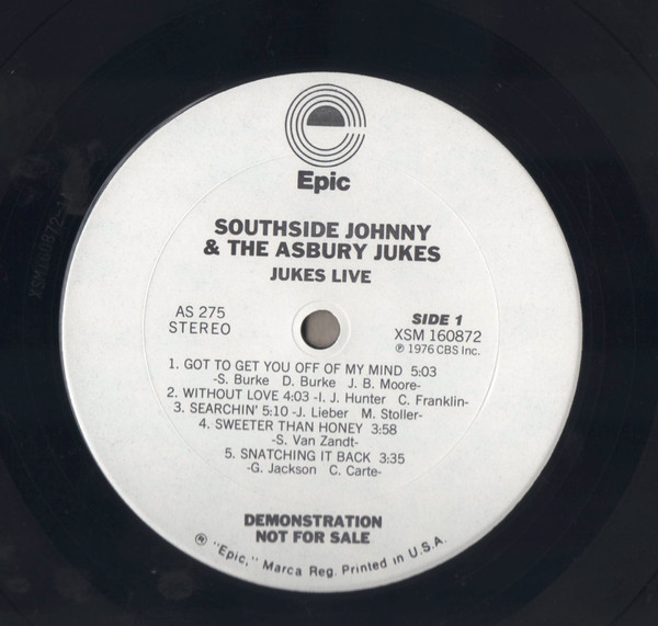 Southside Johnny & The Asbury Jukes - Jukes Live At The Bottom Line | Epic (AS 275) - 3