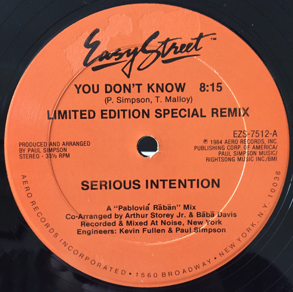 Serious Intention - You Don't Know | Easy Street Records (EZS-7512) - 2