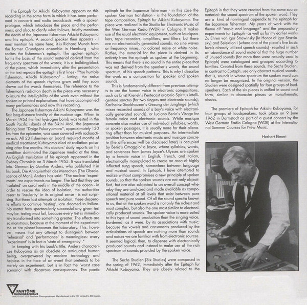 Herbert Eimert - Epitaph Für Aikichi Kuboyama / Sechs Studien | Fantôme Phonographique (OME1010) - 3