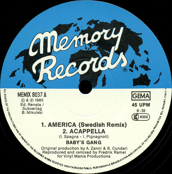 Baby's Gang - America (Swedish Remix) | Memory Records (MEMIX 8037) - 3