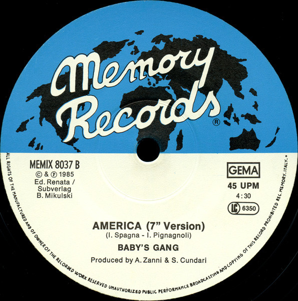 Baby's Gang - America (Swedish Remix) | Memory Records (MEMIX 8037) - 4