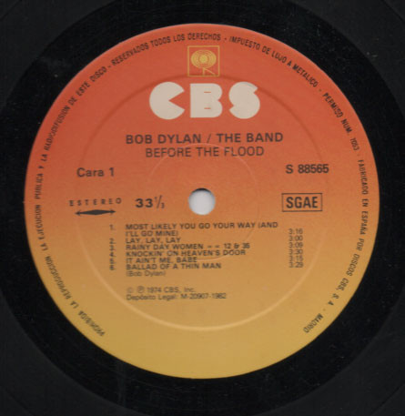 Bob Dylan / The Band - Before The Flood | CBS (S 88565) - 4 Bob Dylan / The Band - Before The Flood | CBS (S 88565) - 4