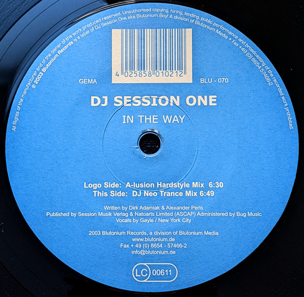 DJ Session One - In The Way | Blutonium Records (BLU - 070) - 2